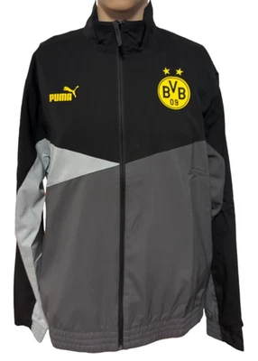 Puma Warm Up Woven Jacke BVB Borussia Dortmund Grau Gelb Größe M L XL XXL Neu - Bild 1 von 4
