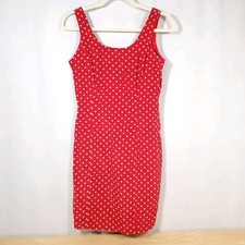 Jones New York Petite Sz 4P Red White Polka Dot 100% Silk Dress 90s Vtg Retro