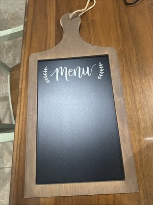 Menu chalk board wood border farmhouse style hanging 24x12