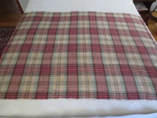 4725.  Loose Woven WOOL or WOOL BLEND PLAID  FABRIC - 59" x 1-1/8 yds.