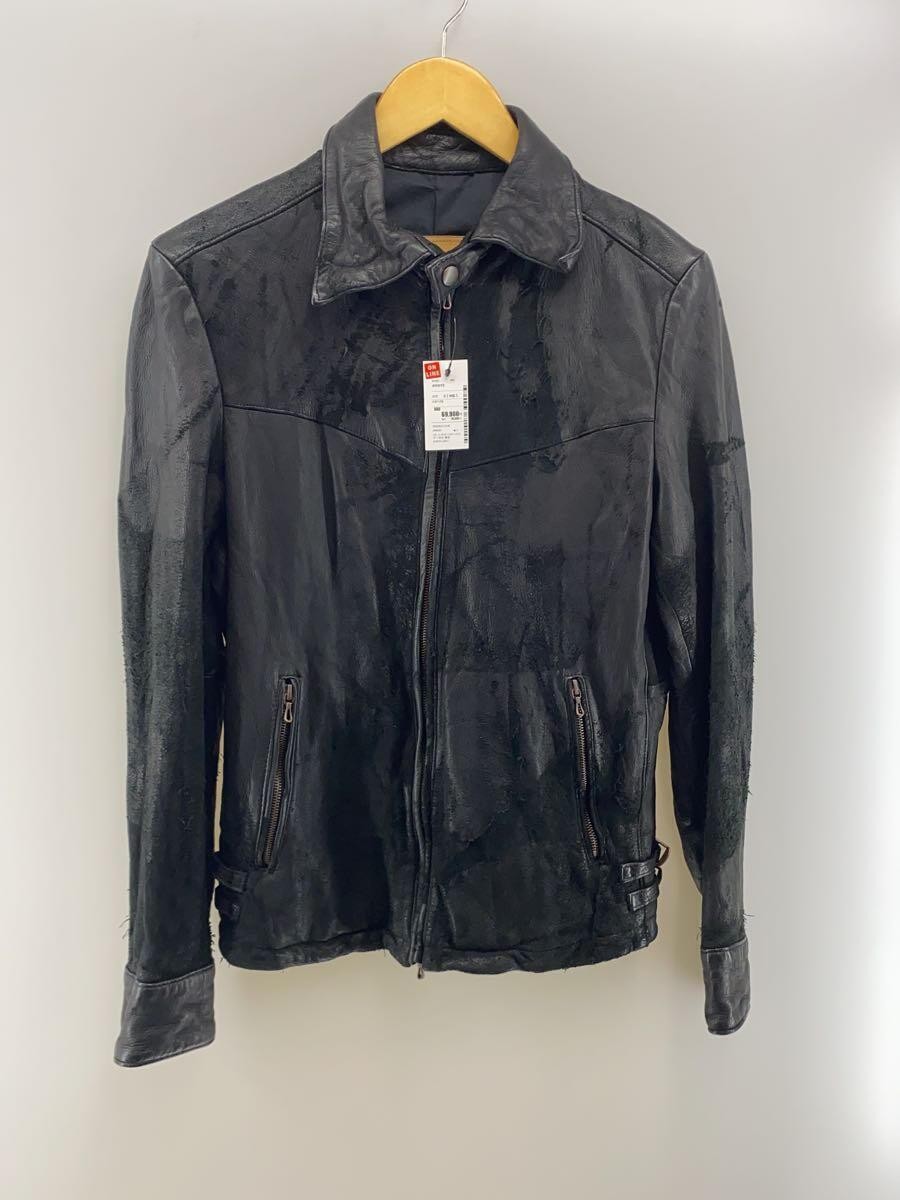 Ayuite Black Plain Leather Blouson Jacket Style AU07A-LB01