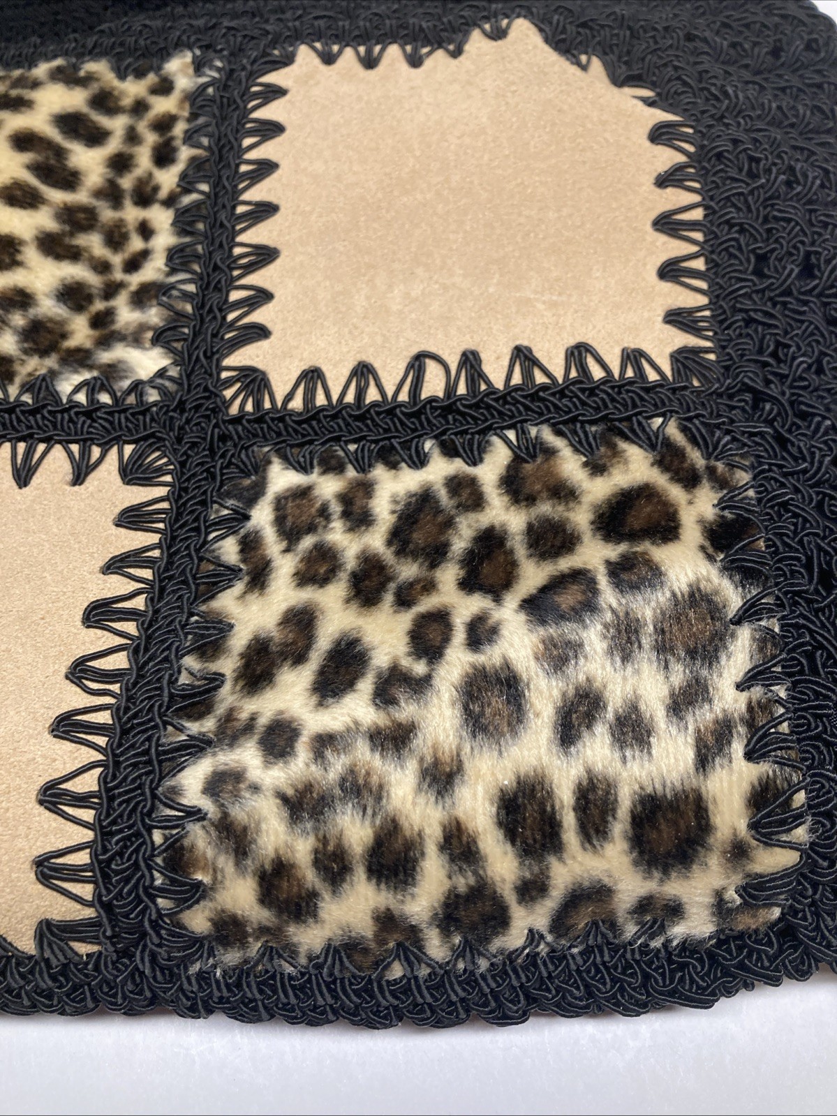 Vintage Chateau Macrame Black Patchwork Boho Wove… - image 8