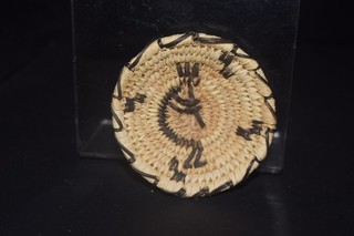 Fine Little Papago Tohono O'odham Basket Kokopelli Native American Miniature 3