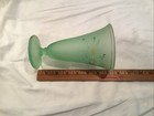 Vintage Hand Decorated Green Frosted Glass Vase Assorted Daisies — photo 8