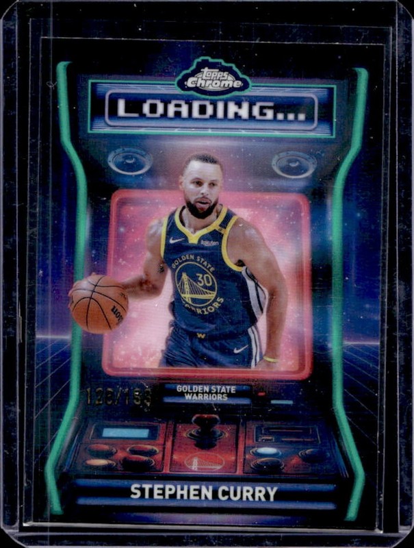 2025-26 Topps Chrome Stephen Curry Loading Aqua Refractor #/199 Warriors