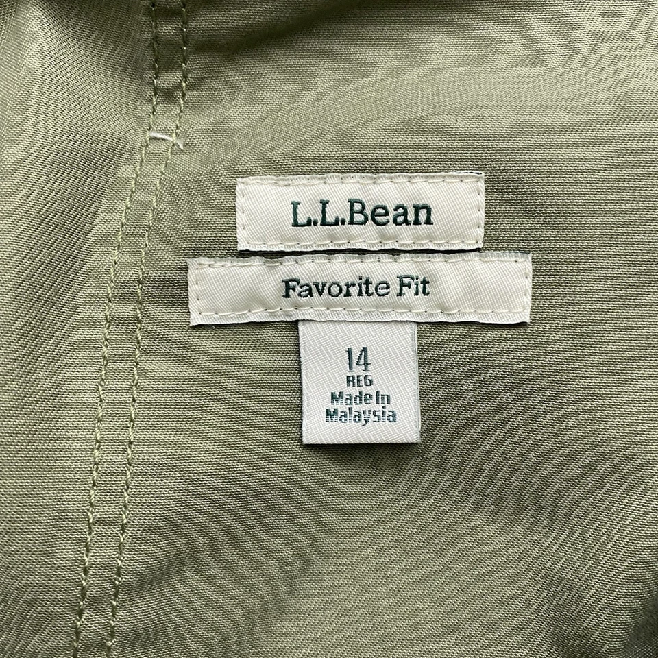 Pantalones Cortos LL Bean Para Mujer 14 Misses Gris Oliva Ajuste Favorito Southport Carga NUEVOS CON ETIQUETAS NUEVOS Foto 3 de 4