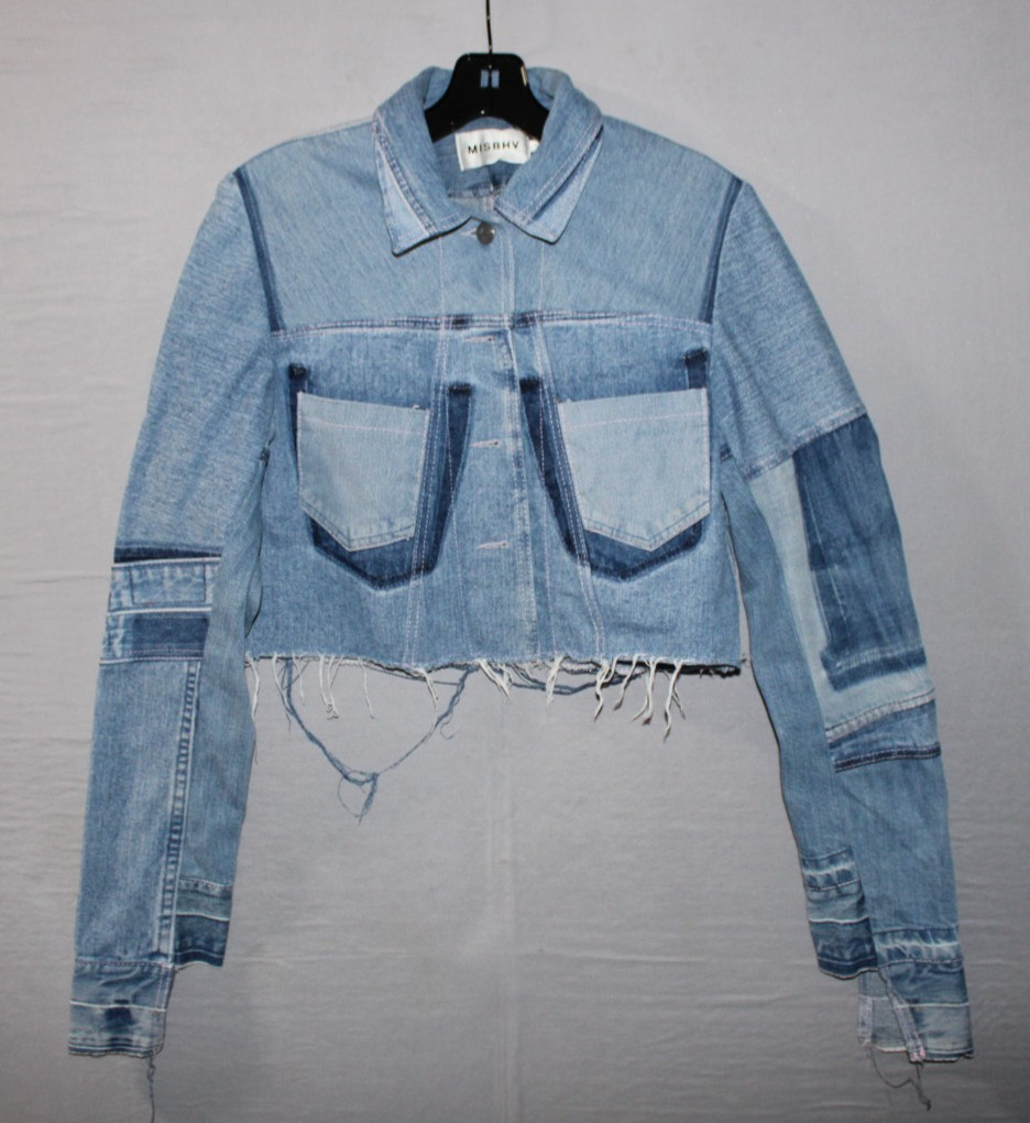 MISBHV Patchwork Denim Jacket Cropped Long Sleeve… - image 1
