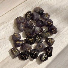 AMETHYST CRYSTAL RUNE STONES - Hoodoo, Voodoo, Divination, Wicca, Pagan