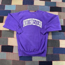 Vintage 90s Northwestern Wildcats Purple Champion Reverse Weave Sweatshirt