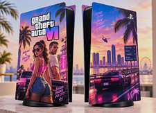 PS5 Digital Edition Console Vinyl Decal Skin GTA VI Vice City Water Resistant