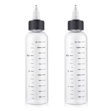 Applicator Bottles for Hair Oil 4oz Plastic Squeeze Clear Graduated Scale 2 Pcs