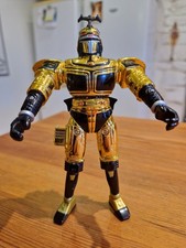 Vintage Bandai 1997 Beetleborgs Beetle Blastin Chormium Gold Figure