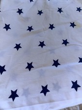 POTTERY BARN Kids Blue Stars Cotton Twin Size Flat Bed Sheet For Cutter Fabric