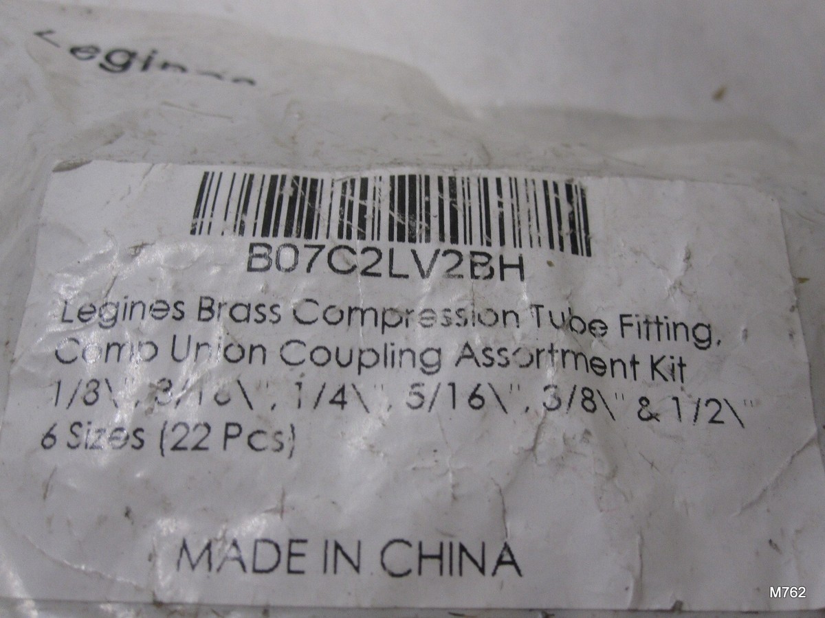 Legines Brass Compression Tube Fitting, Comp Union Coupling