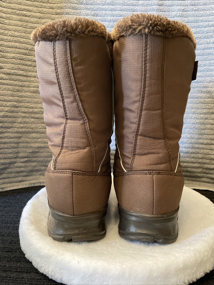Cotswold Venture Waterproof Winter Boots – Brown Faux Suede With Rubber Galosh, UK 5 - View #3