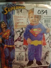 Superman Romper Costume With Removable Cape Newborn 0-6 Months - 286