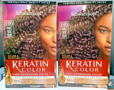Schwarzkopf Keratin Color Moisture Permanent Hair Color - 1.99 Black Purple x2