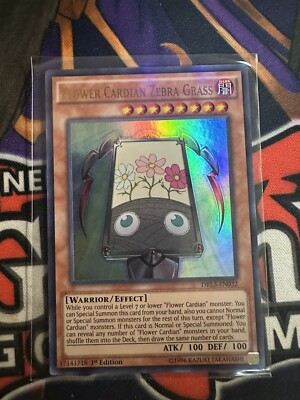 Yu-Gi-Oh! Flower Cardian Zebra Grass Card - Ultra Rare 1st Edition, Dragons Of Legend: Unleashed - View #2