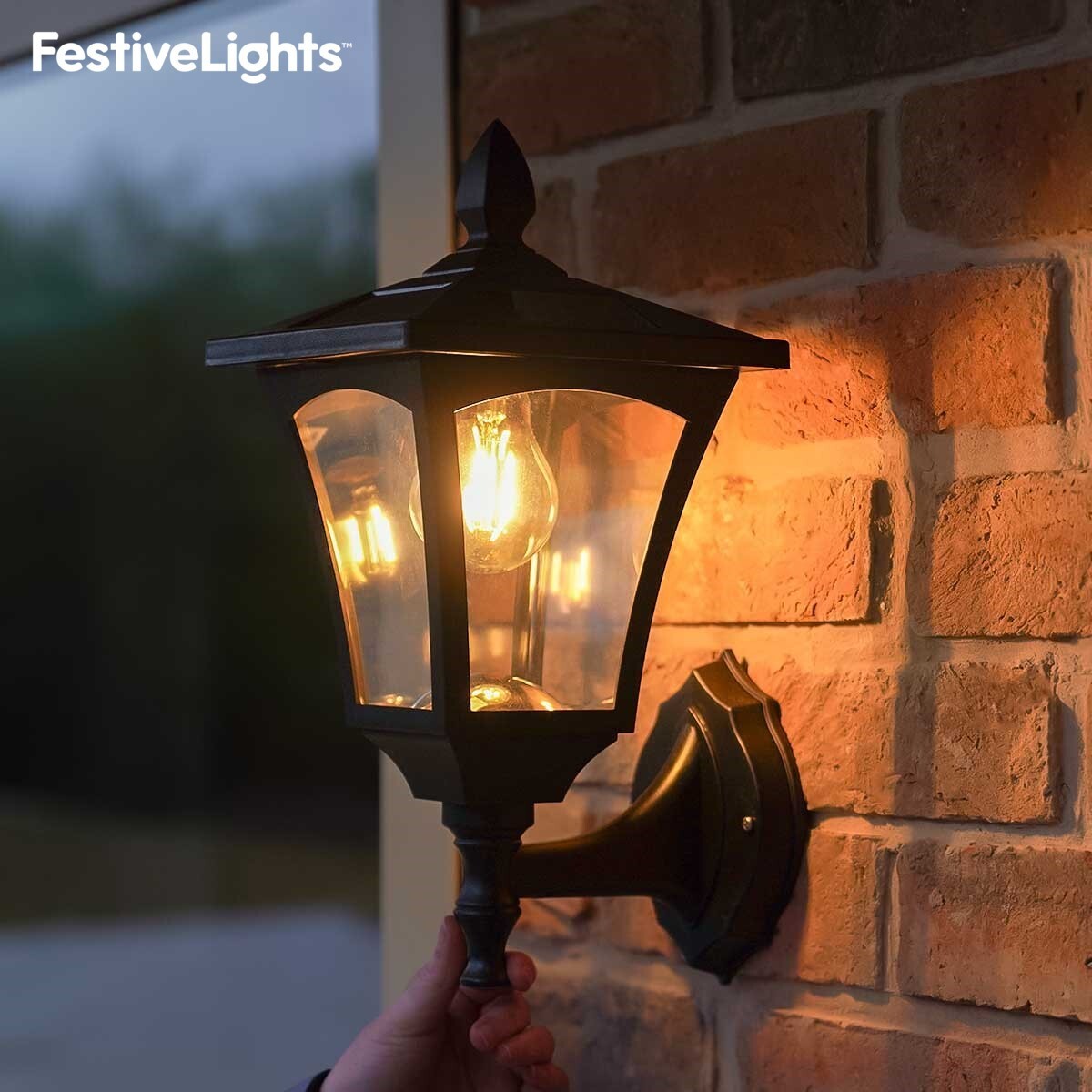 Solar Filament LED Wall Lantern Welcome Security Outdoor House Garden Light