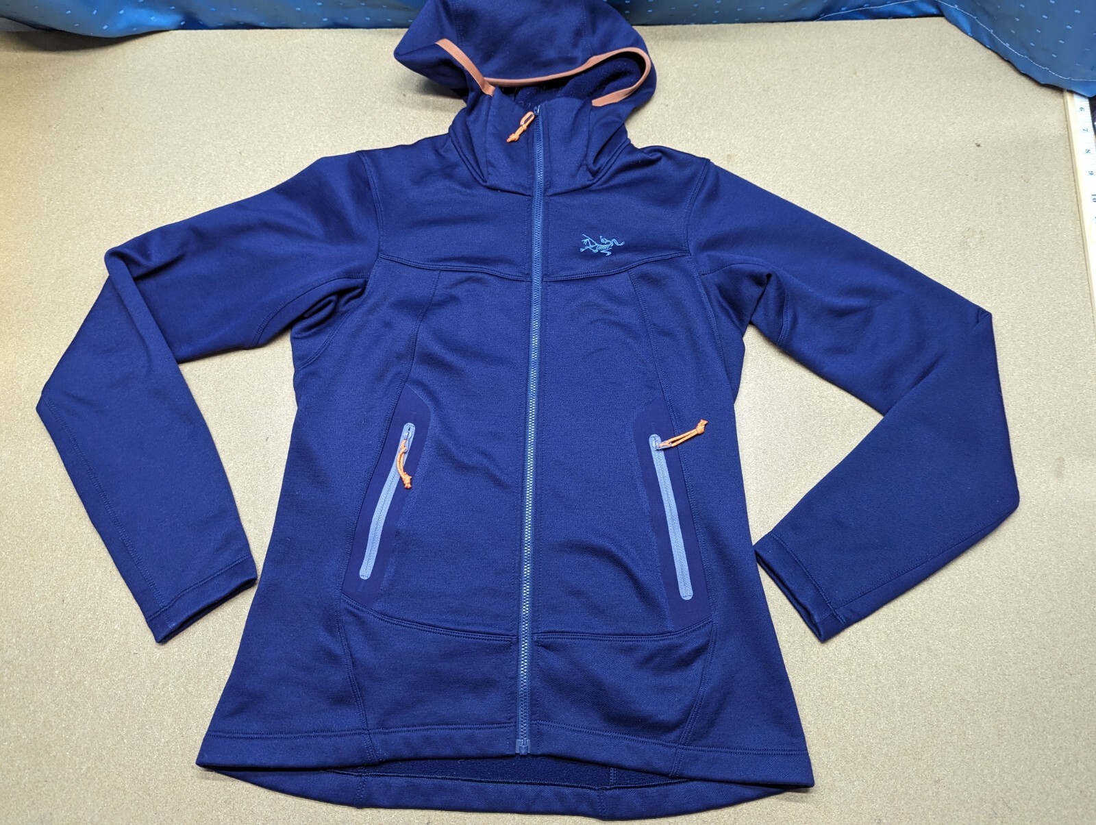 ARC'TERYX Arcteryx Donna Felpa con Cappuccio Piccola Cappuccio Morbida Tasche Blu