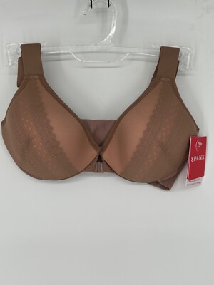 NEW Spanx BRA-LLELUJAH Illusion Lace Full Coverage Bra Café Vintage Rose Sz 38DD