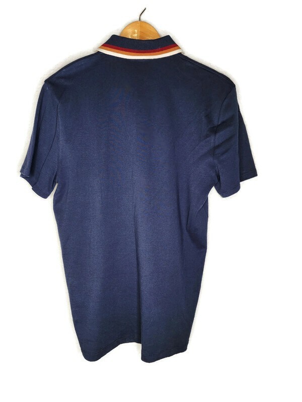 Express Flat Knit Striped Collar Polo Shirt in Navy Size M New Without Tags View 3