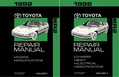 1992 Toyota MR-2 Shop Service Repair Manual Book Engine Drivetrain OEM
