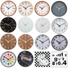 12" Round Wall Clock Silent Non Ticking Clocks for Living Room Bedroom Kitchen