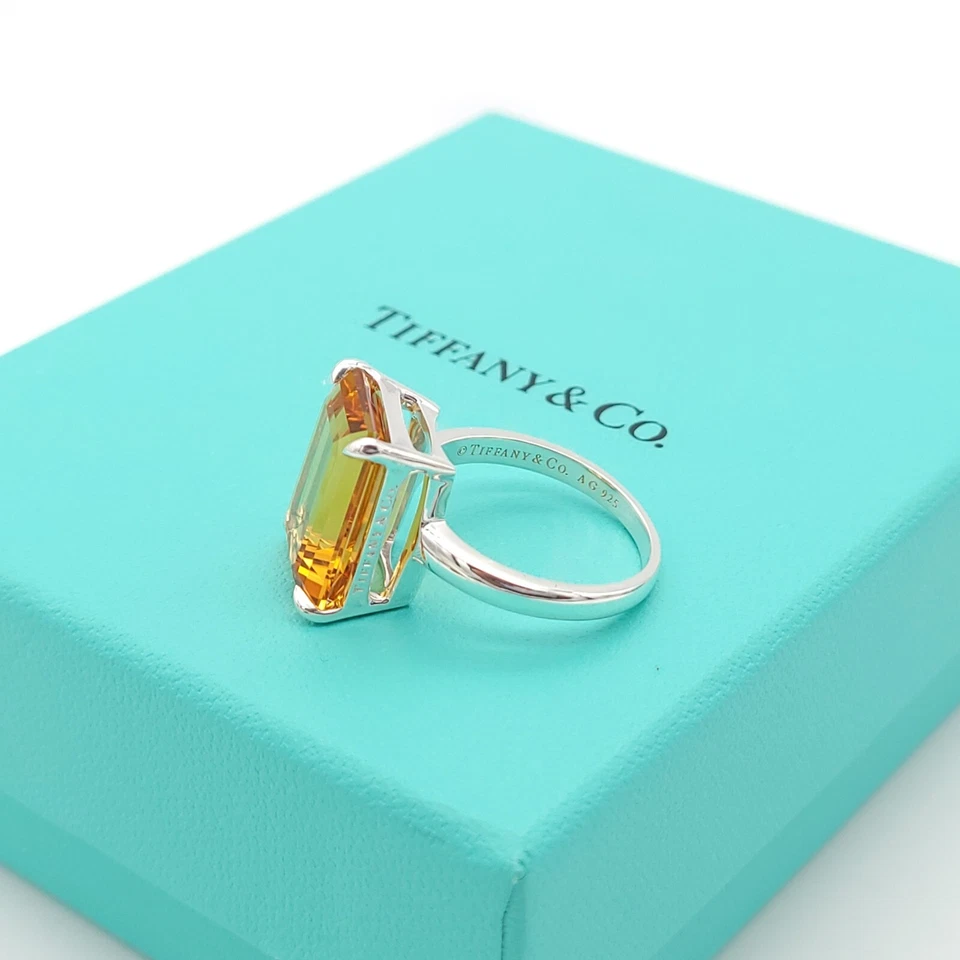 Tiffany & Co. Sparklers 9 карат цитрин кольцо в 925 пробы размер 8 мешок коробка - Изображение 4 из 4