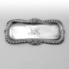 Floral Gadroon Border Pin Tray Whiting Sterling Silver Mono MT