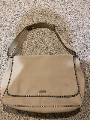 Burberry Fragrance Messenger Bag Crossbody Purse Tote Khaki Please