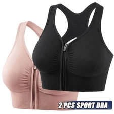 2 Pack Sport Bras High Impact Support Bounce Control Wirefree Tank Yoga Workout