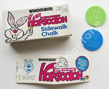 BOXED Whataburger 1992 ? Sidewalk Chalk HOPSCOTCH Playground FUN 2 Colors TOKENS