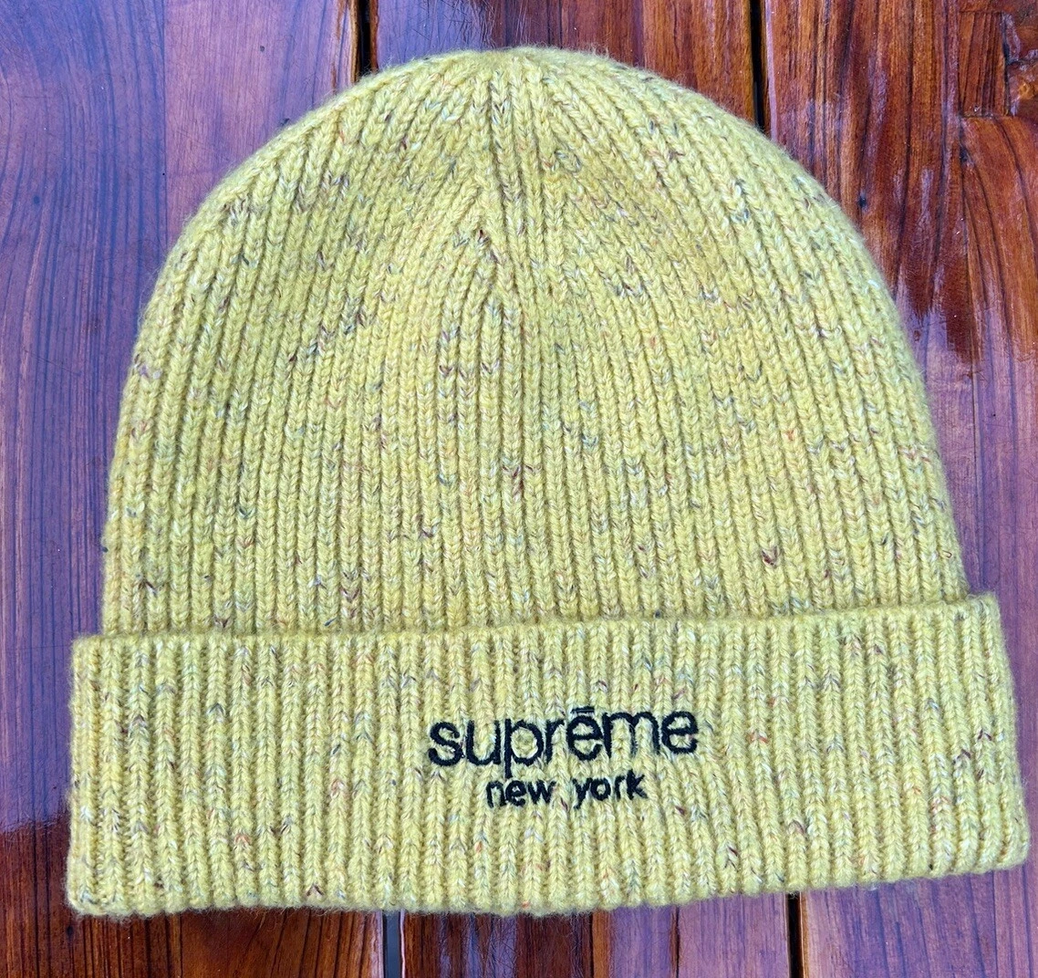 SUPREME Rainbow Speckle Beanie jaune