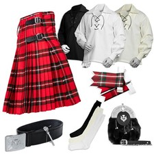 Macgregor Tartan Kilt Set - 08 Pieces Kilt Accessories for Men, Scottish Outfit