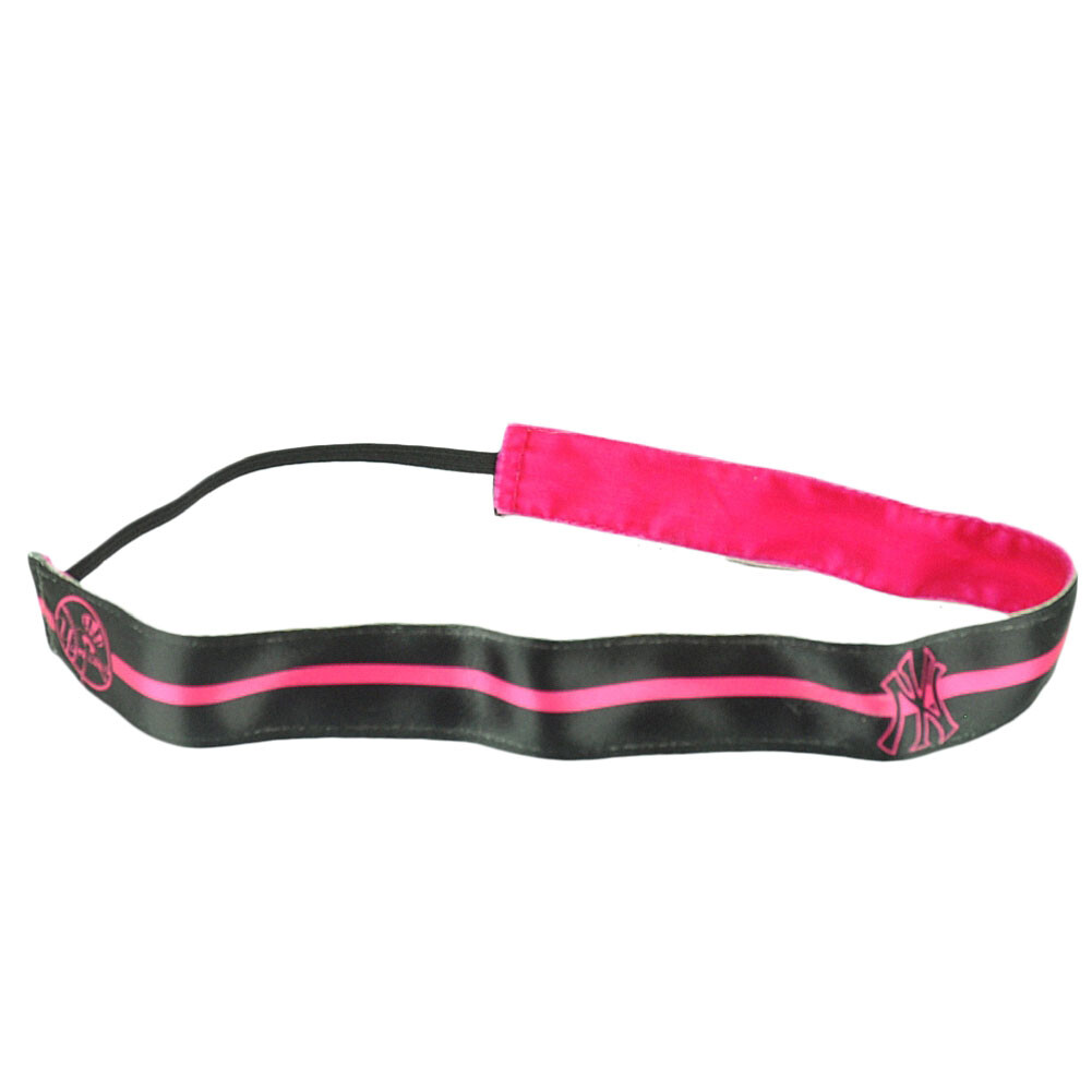 New York Yankees Black Pink Elastic Headband Womens Hair Accessory