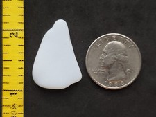 GENUINE BEACH SEA GLASS SURF TUMBLED WHITE MILK SOLID SNOW FROSTED PENDANT V2