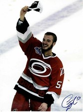 Chad LaRose Signed Carolina Hurricanes 2006 Stanley Cup Celebration 8.5x11 Photo