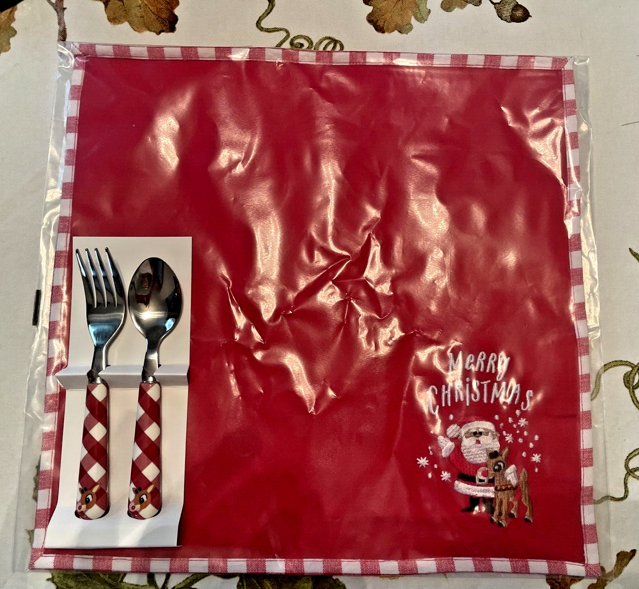 Pottery Barn holiday Rudolph Reindeer Napkin Holiday Christmas party SET 4 -