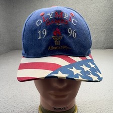 Vintage Atlanta Olympics Hat Cap Snapback 1996 Atlanta Summer Games USA Flag