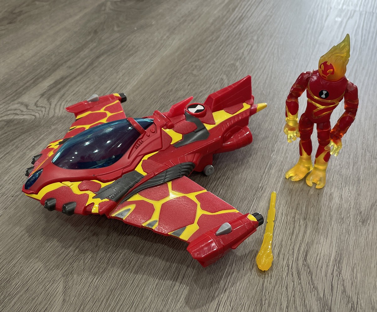 Ben 10 Heatblast Rocket Flyer W/ Missile Heatblast Figure Cartoon READ  DESC
