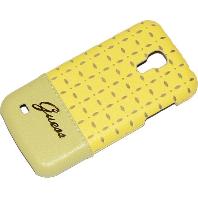 GUESS CUSTODIA HARD CASE ORIGINALE SAMSUNG GIALLA GALAXY S4 MINI I9190 I9195 NEW - Immagine 2 di 4