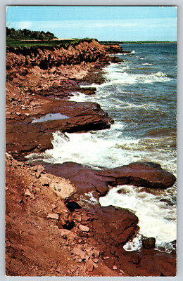 Prince Edward Island Canada East Point Shoreline Beach Ocean Vintage Postcard