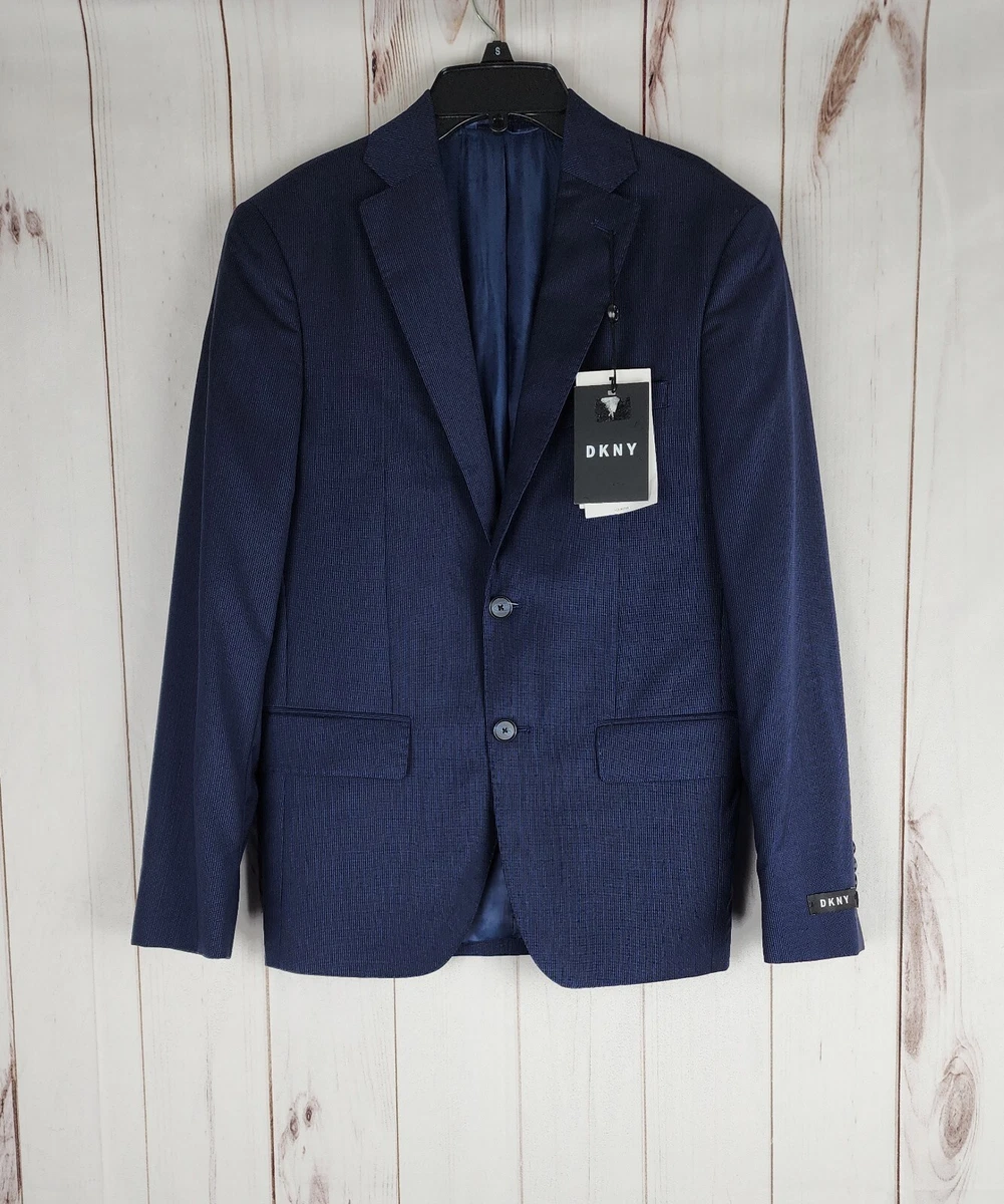dkny navy blue suit