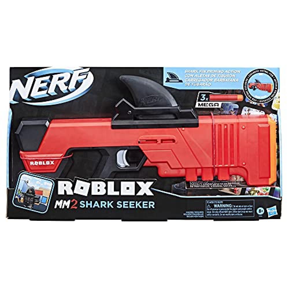 NERF Roblox MM2 Shark Seeker - Pistola con dardi, con Pinna di Squalo e 3 Mega F