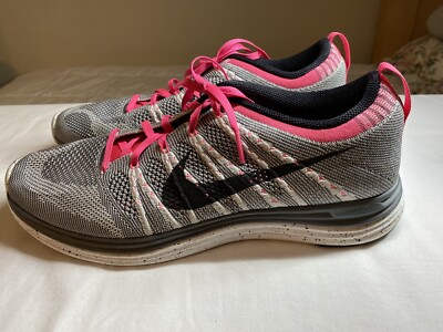 Nike Flyknit One Running Shoes Gray/Pink 554888-001 Womens Size 11 ( Need Insole
