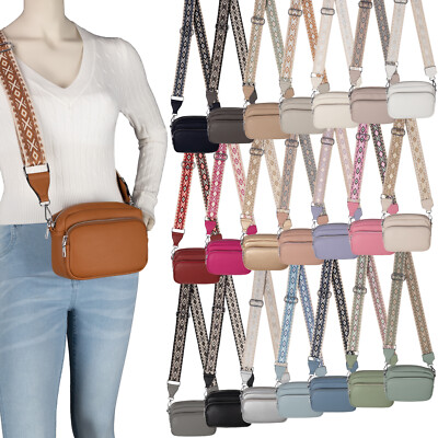 Bauchtasche  Umhängetasche Crossbody-Bag Damen Tasche Kunstleder Italy-Design