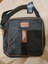 Vintage Compass Carry on Travel Cabin Bag - Navy Blue  Canvas with Tan Trim