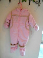 CASUAL TIME-SIZE 6-9 MONTHS PINK ONE PIECE SNOWSUIT FOR GIRLS