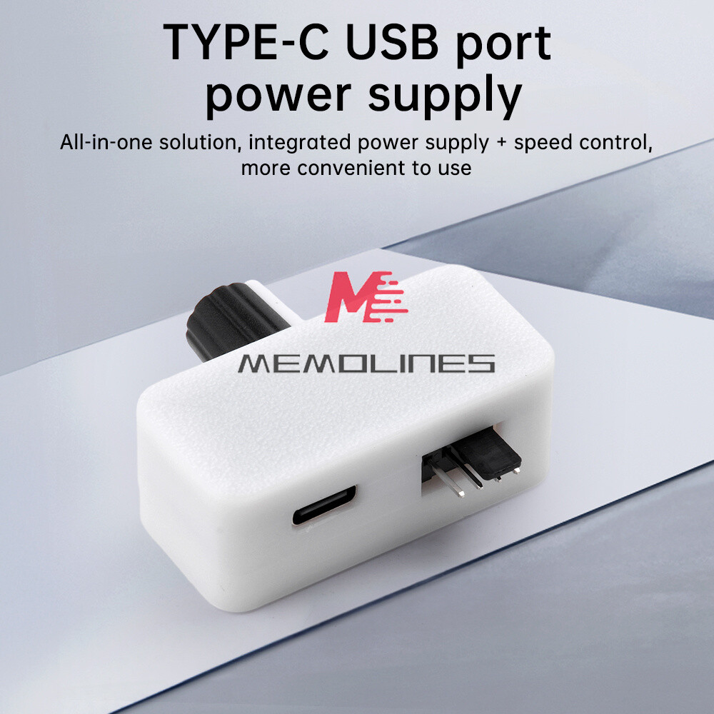 PWM-Snelheidsregelaar 4-Pins PWM-Ventilatorregelaar PWM-Regelaar USB TYPE-C-Stroomvoorziening DIY Waterkoelingsoptie, Eenvoudig Te Gebruiken Duurzaam Fijn Vakmanschap B